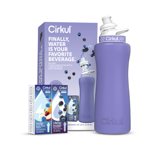 32oz. Matte Periwinkle Stainless Steel Bottle Starter Kit H7